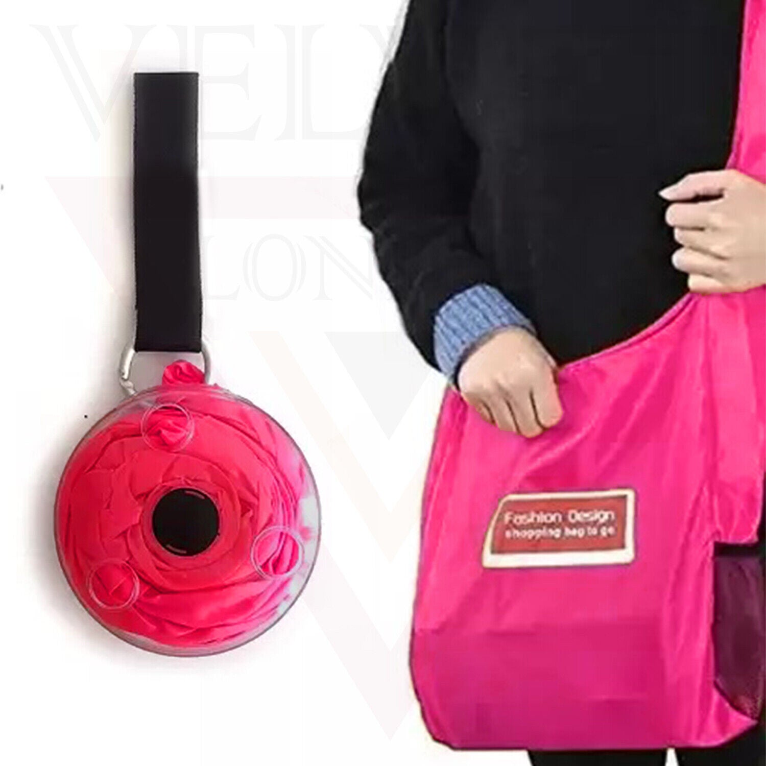 Shopping Bags Roll Up Shoulder Handbag Reusable Foldable Grocery Bags Washable