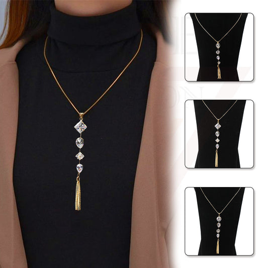Necklace Dangles Geometric Long Chain Necklace Crystal Pendant