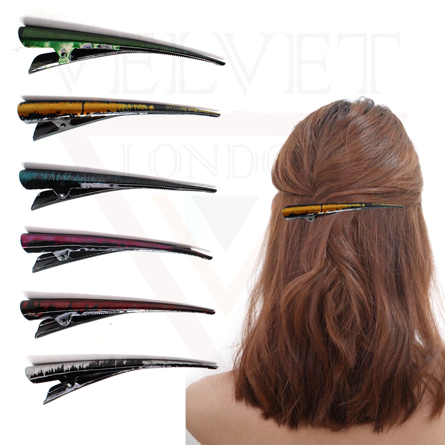 Duckbill Hair Clip Metal Crocodile Barrettes Teeth Long Hair Styling Clips Salon