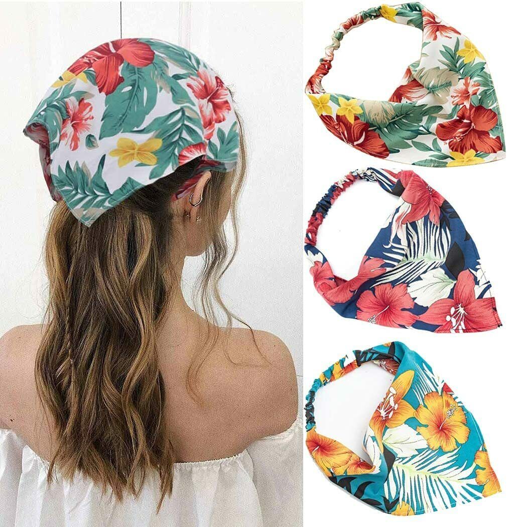 Head Kerchief Hair Scarf Hair Band Floral Hair Bandanas Elastic Headbands