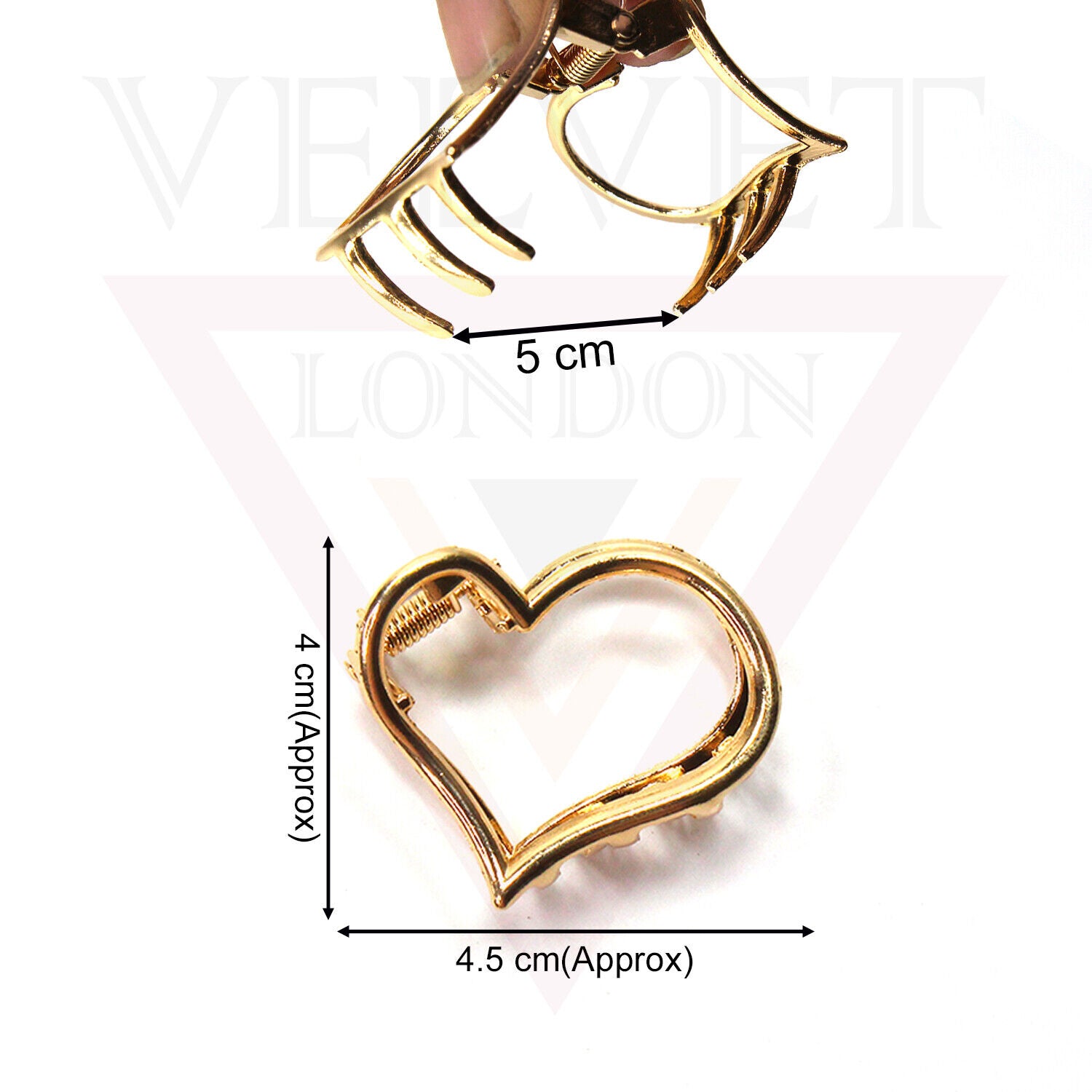 Heart Shape Hair Claws Metal Hair Jaw Clips Non-Slip Big Clutcher Barrattes Claw