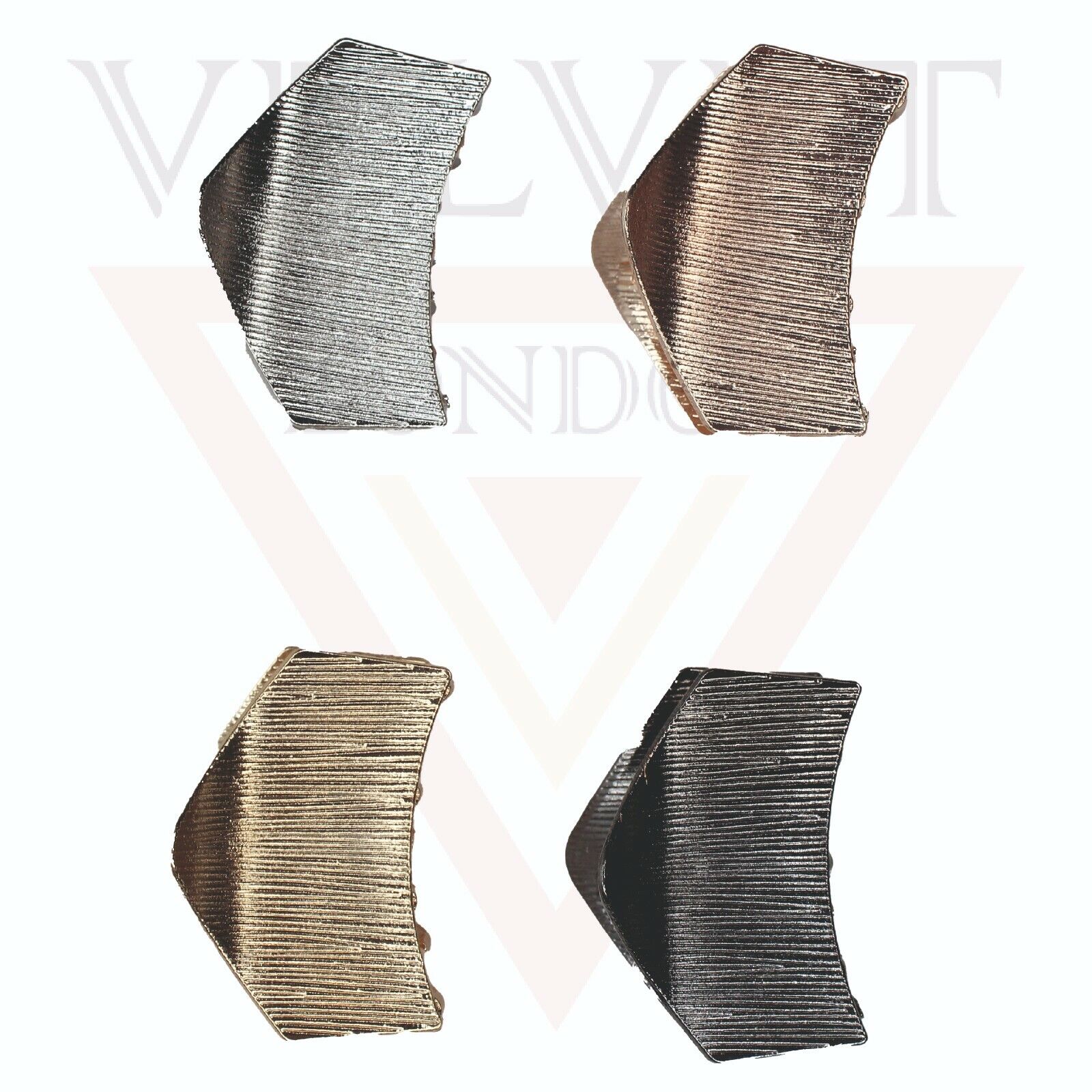 4x Hair Claw Clips Non-Slip Hair Clamp Metal Lining Strong Hold Hair Jaw Grips