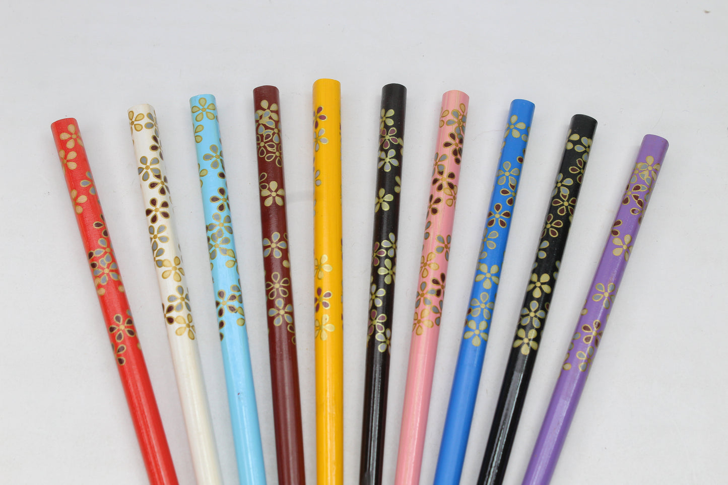 12x Assorted Wooden Colourful Long Hair Sticks Chopsticks Wooden Bun Holder Wood Stick Hair Accessories UK