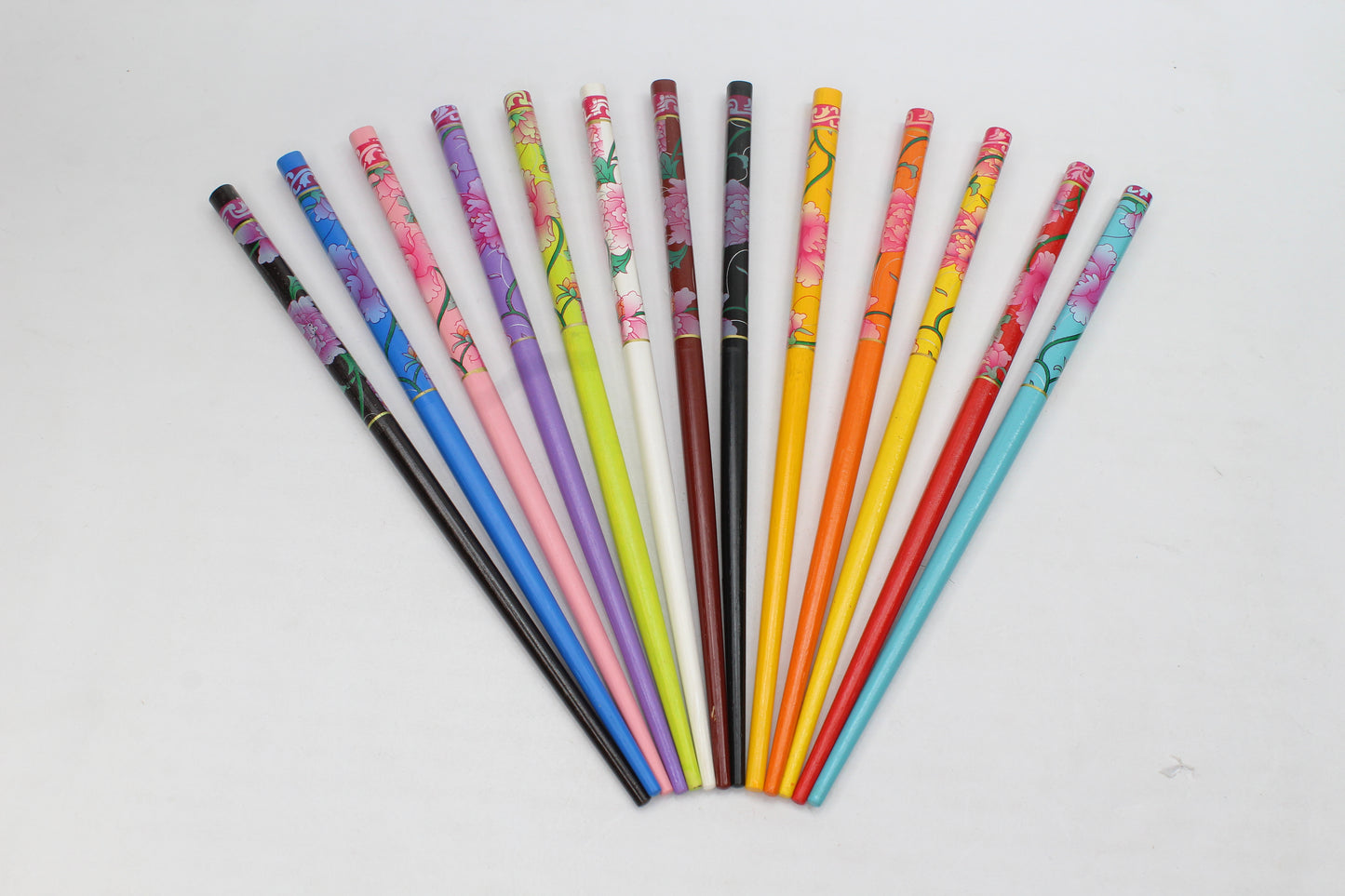 12x Assorted Wooden Colourful Long Hair Sticks Chopsticks Wooden Bun Holder Wood Stick Hair Accessories UK