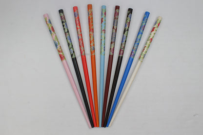 12x Assorted Wooden Colourful Long Hair Sticks Chopsticks Wooden Bun Holder Wood Stick Hair Accessories UK