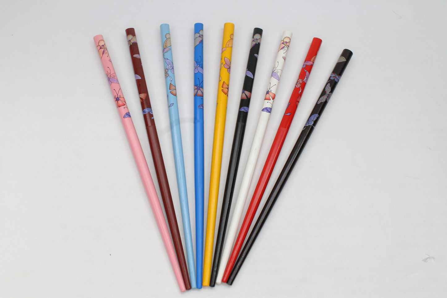 12x Assorted Wooden Colourful Long Hair Sticks Chopsticks Wooden Bun Holder Wood Stick Hair Accessories UK