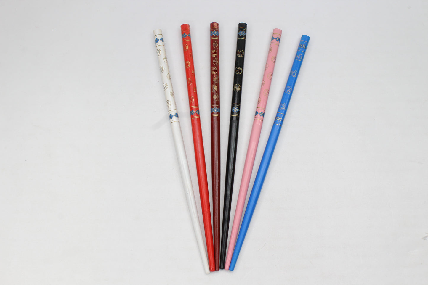 6x Assorted Wooden Colourful Long Hair Sticks Chopsticks Wooden Bun Holder Wood Stick UK