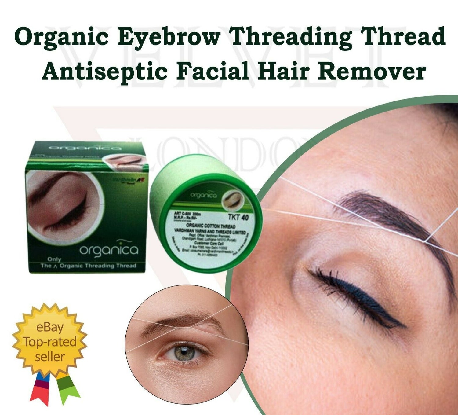 6x Organica Antiseptic Eyebrow Threading Thread Cotton Facial Hair Rem –  Velvet London